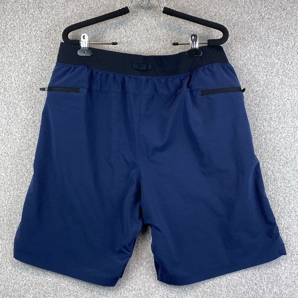 Fabletics The Fundamental short mens unlined navy blue zipper mesh gusset - Picture 6 of 8